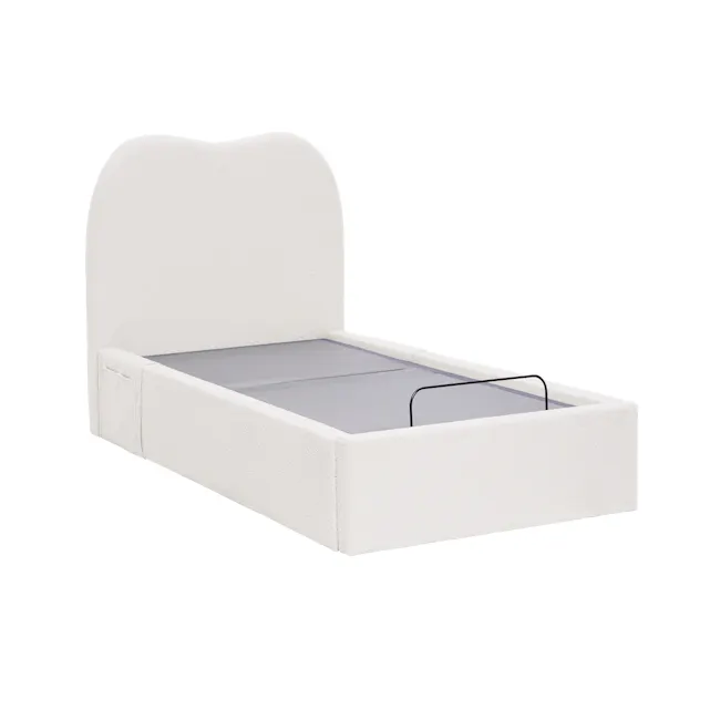 Lyra Super Single Adjustable Bed - White Boucle - 6