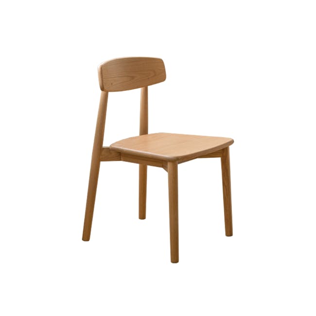 Solis Dining Chair - Oak - 1 - Wooden chair, minimalist design, natural wood finish, simple structure, ergonomic shape