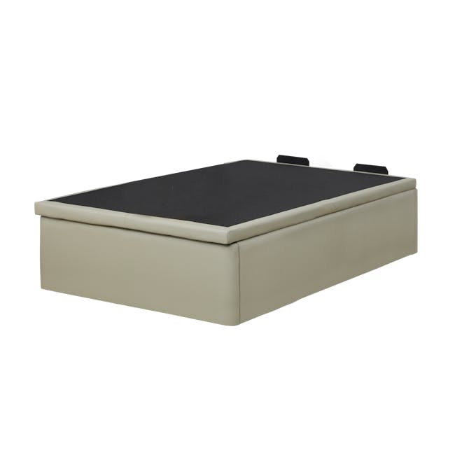 ESSENTIALS Single Storage Bed - Taupe (Faux Leather) - 3