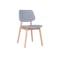 Riley Dining Chair with Cushioned Backrest - Oak, Light Grey