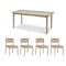 Atticus Dining Table 1.8m with 4 Rhett Dining Chairs - 0