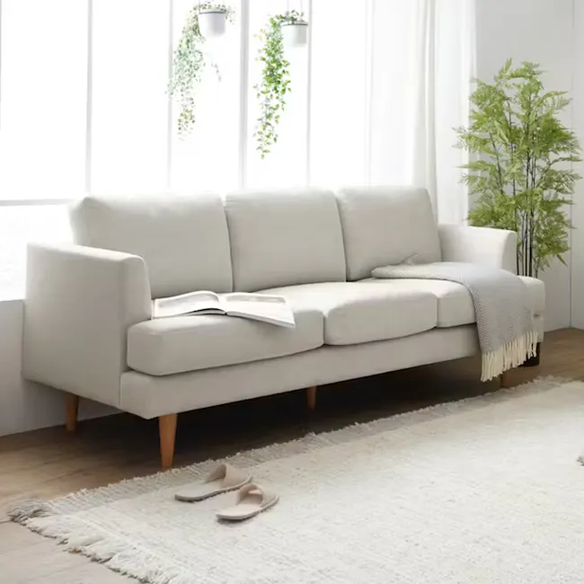 Soma 3 Seater Sofa with Soma 2 Seater Sofa - Sandstorm - 3 - White modern sofa, minimalist design, light-colored upholstery