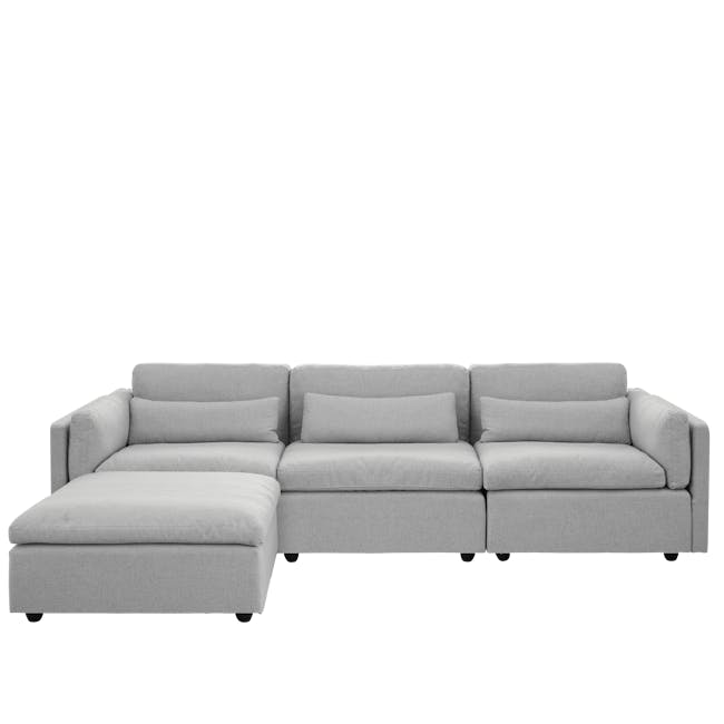 Liam 3 Seater Sofa with Ottoman - Slate - 4