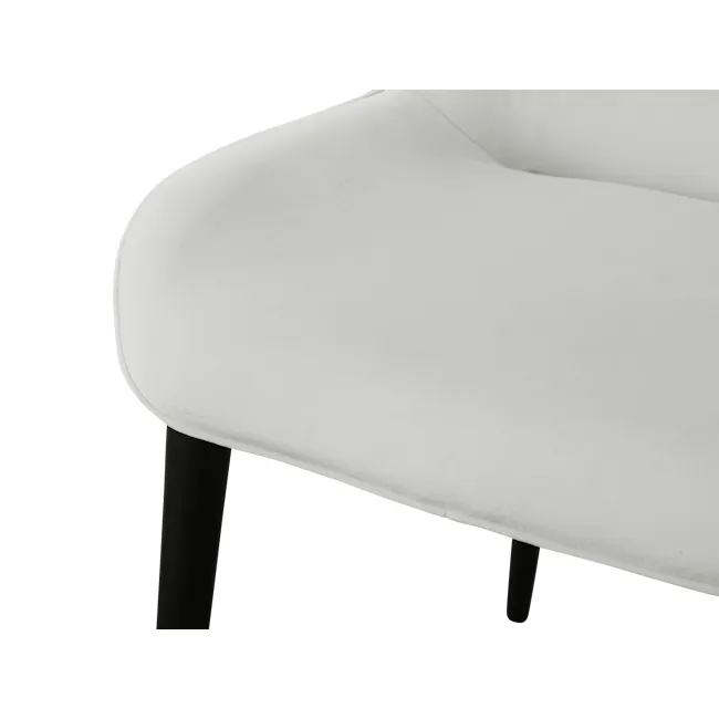 Santiago Dining Chair - Snow (Fabric) - 6 - Sleek, modern chair with soft, white upholstery., Minimalist chair with elegant