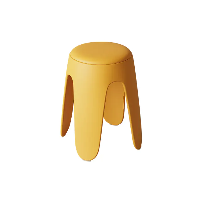 Noki Stackable Stool - Yellow (Faux Leather) - 1