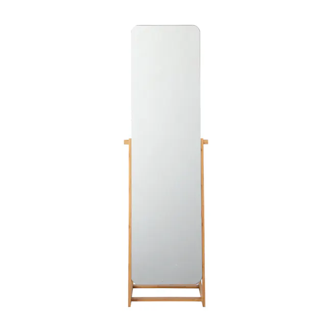 Lorin Standing Mirror 42 x 172 cm - Natural - 8 - Mirror stand, minimalist design, wooden frame, rectangular mirror