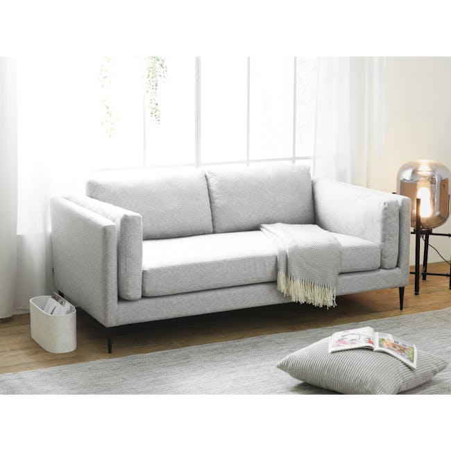 Pierce 3 Seater Sofa - Silver (Eco Clean Fabric) - 1