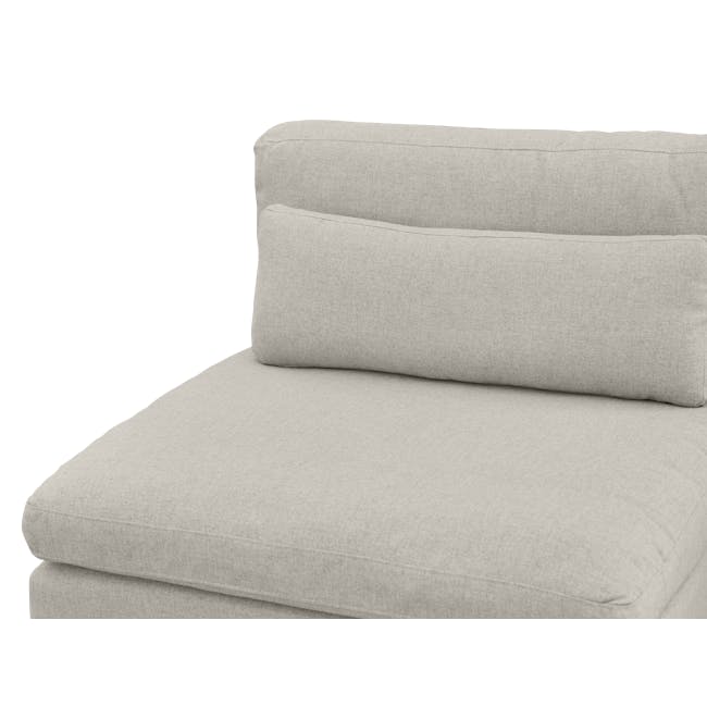 (As-is) Liam Armless Unit - Ivory (Fabric) - 12 - Light gray upholstered sofa, minimalist design, soft fabric texture