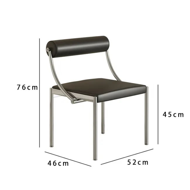 Baus Chair - Black (Faux Leather) - 6