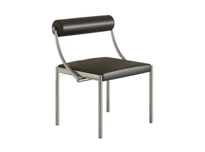 Baus Chair - Black (Faux Leather)