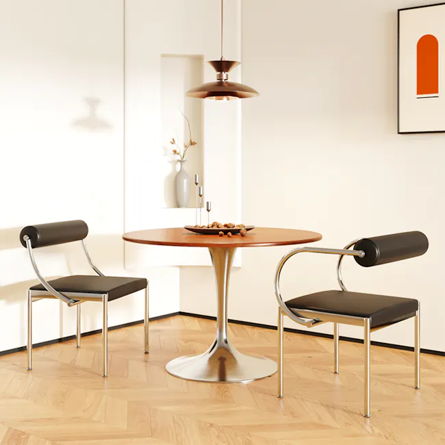 Baus Chair - Black (Faux Leather) - 5