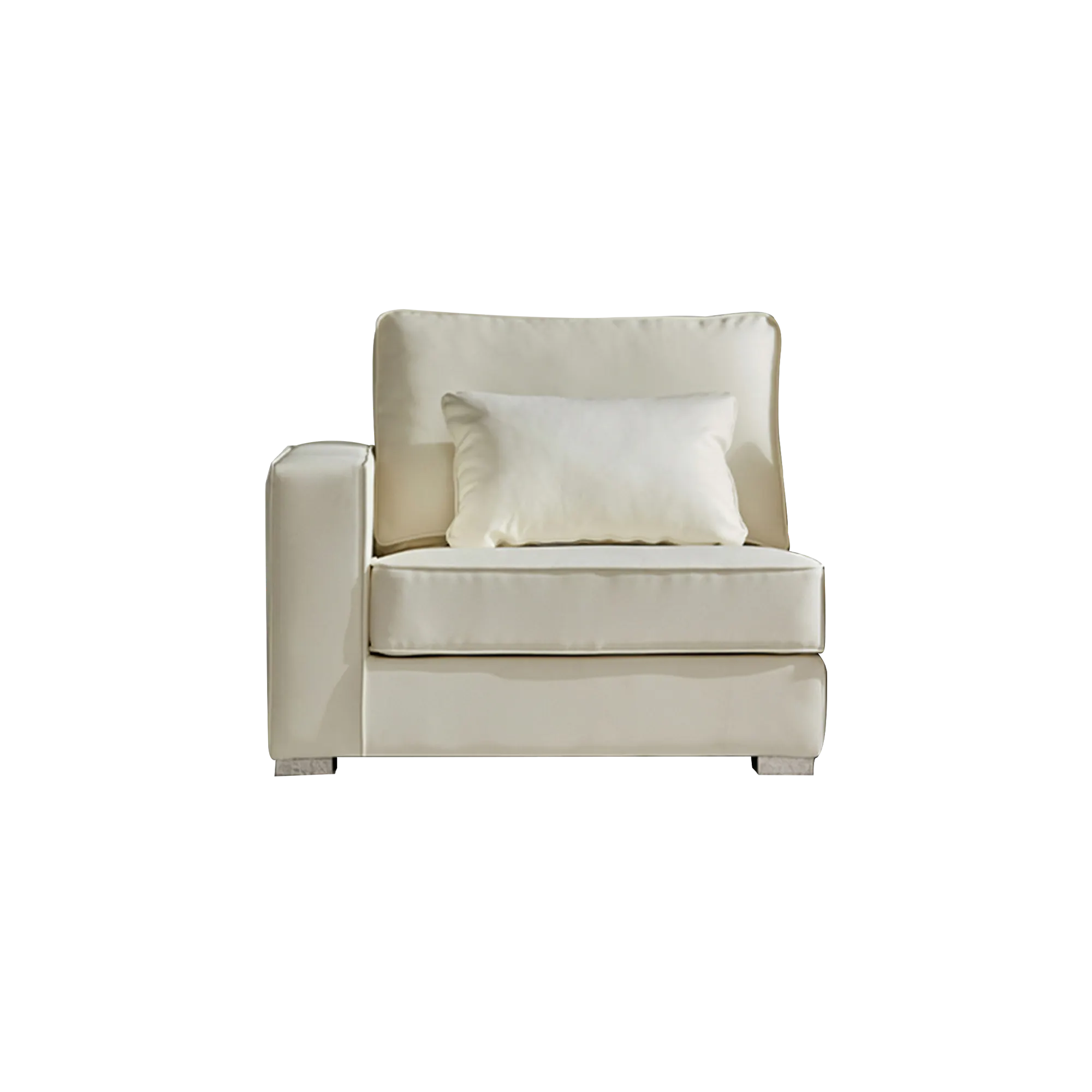 Paris 3 Seater Sofa with Ottoman - Ivory (Faux Leather) - 37