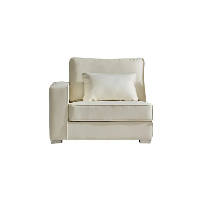Paris 3 Seater Sofa with Ottoman - Ivory (Faux Leather) - 37
