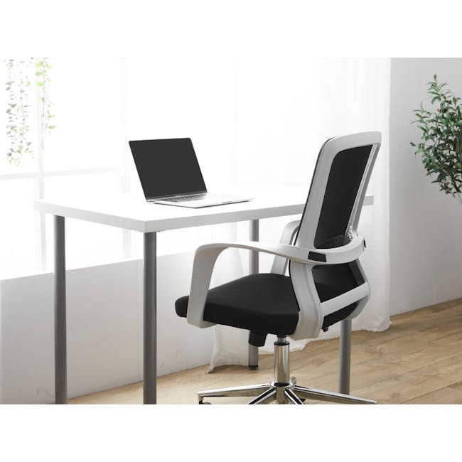 Lewis Mid Back Office Chair - White, Black - 1