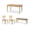 Todd Dining Table 1.6m with Todd Cushioned Bench 1.3m and 2 Todd Dining Chairs