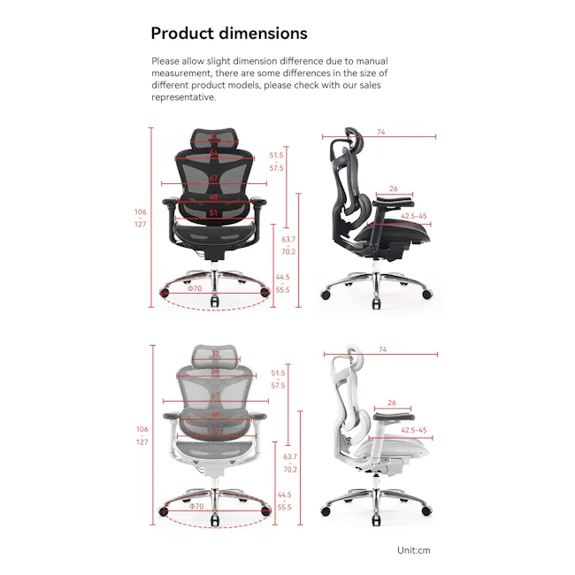 Sihoo C100 Ergonomic Chair - White/Grey - 9