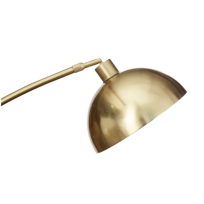 (As-is) Olivia Arched Floor Lamp - Brass, Black Marble - 3 - 8