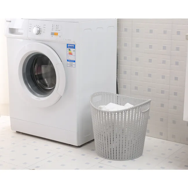 Alice Laundry Basket - Grey - 2 - Washing machine, front-loading, white, modern, control panel, digital display, 90°C, 60°C