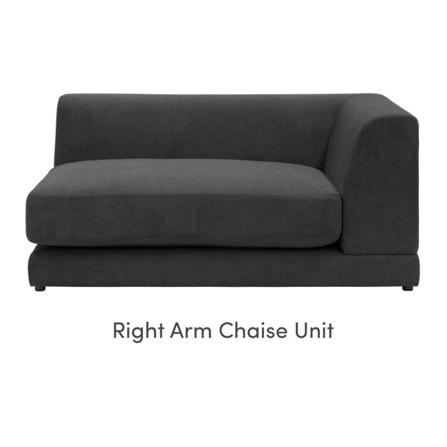 Abby Chaise Lounge Sofa - Granite - 8