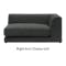 Abby Chaise Lounge Sofa - Granite - 10