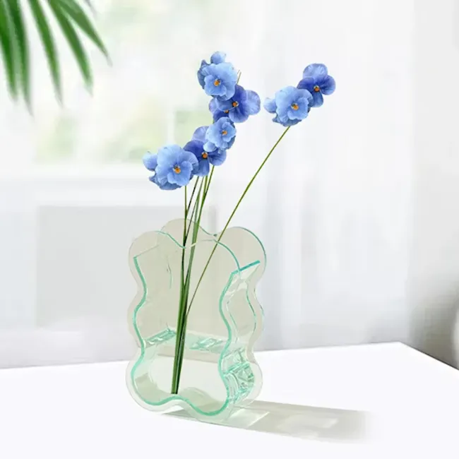 Wavy Acrylic Vase - Brown - 5