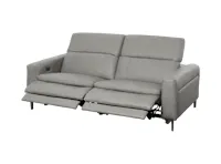 Clyde 3 Seater Power Recliner Sofa - Warm Grey (Top Grain Leather) - Zero Wall