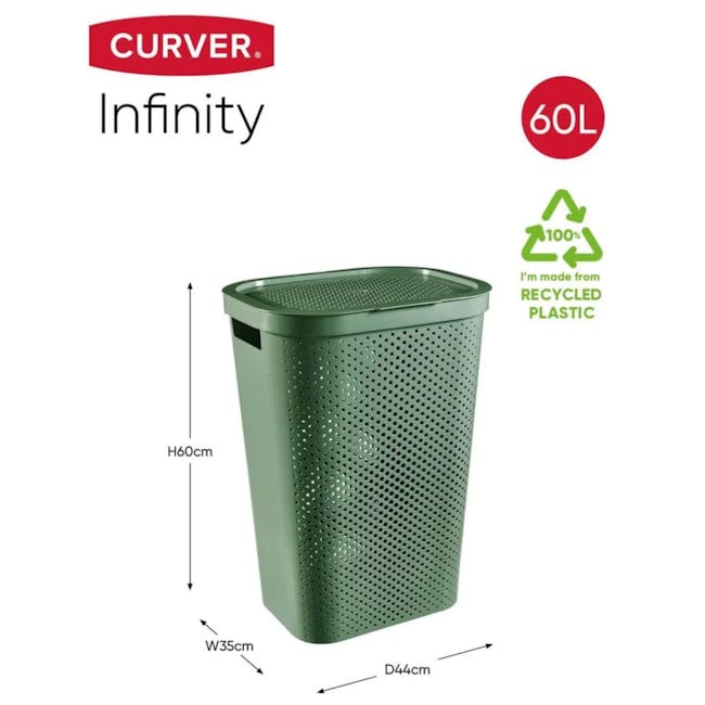 Infinity Laundry Hamper Dots with Lid - Green - 4