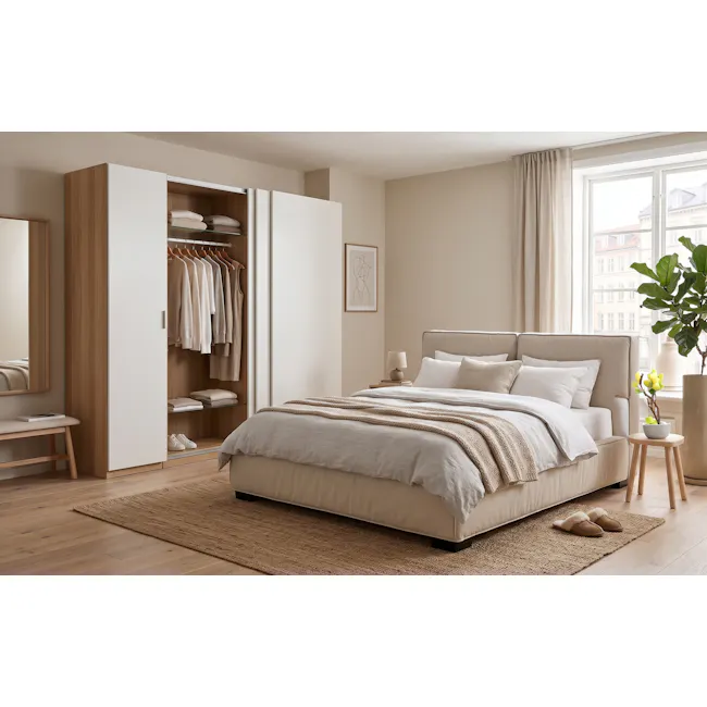 Haven Queen Bed - Taupe (Scratch Resistant) - 10
