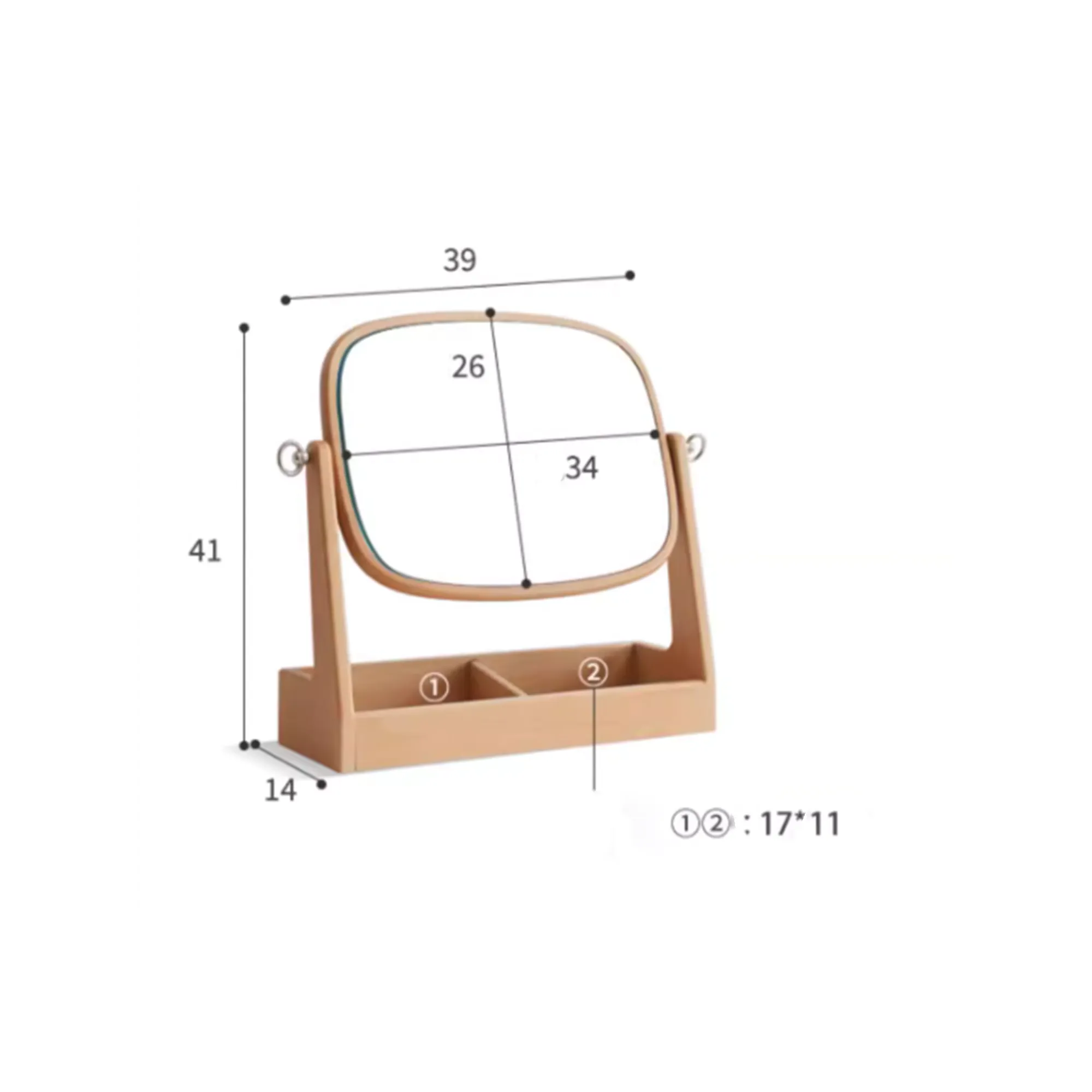 Lisa Vanity Mirror (2 Sizes) - Walnut - 13
