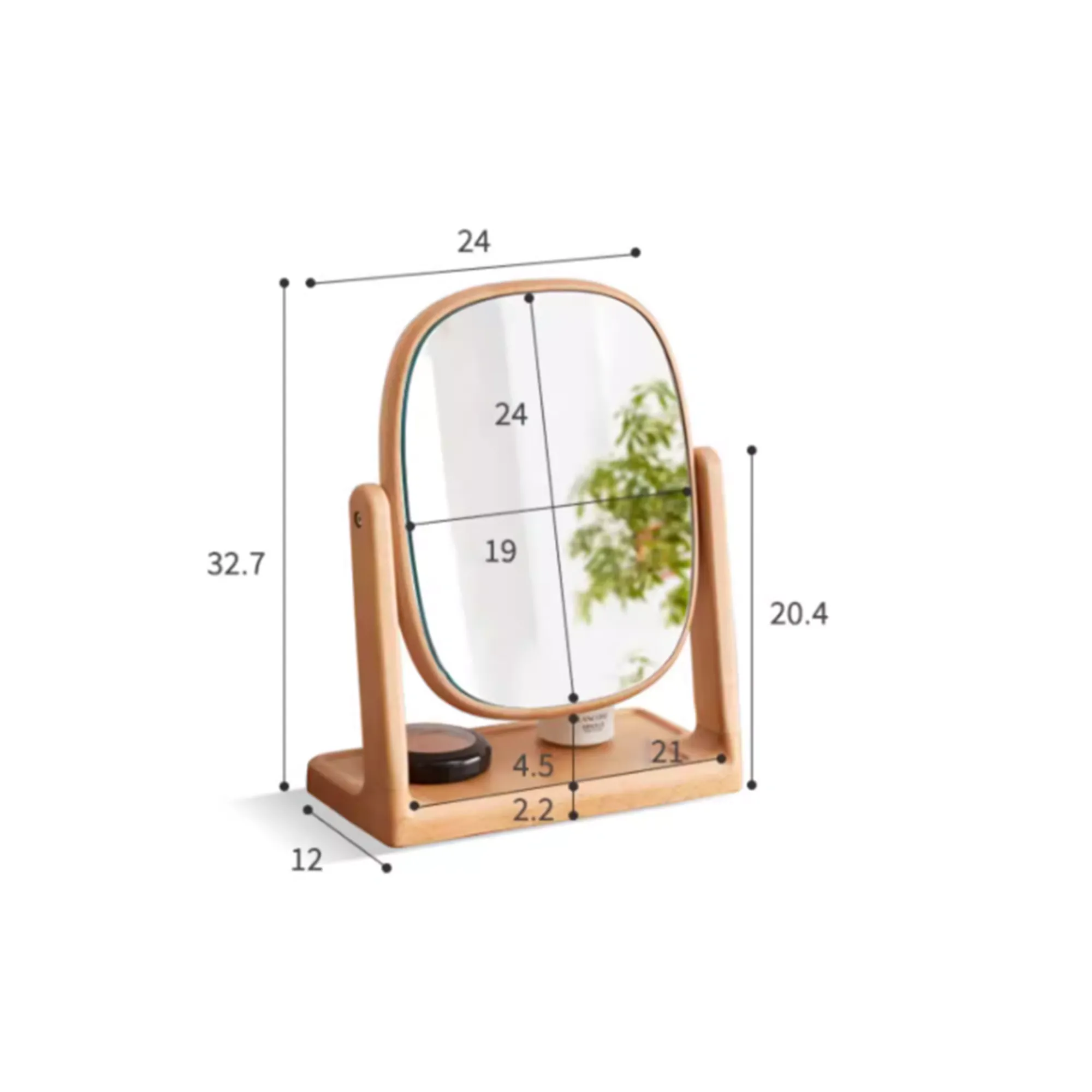 Lisa Vanity Mirror (2 Sizes) - Walnut - 14