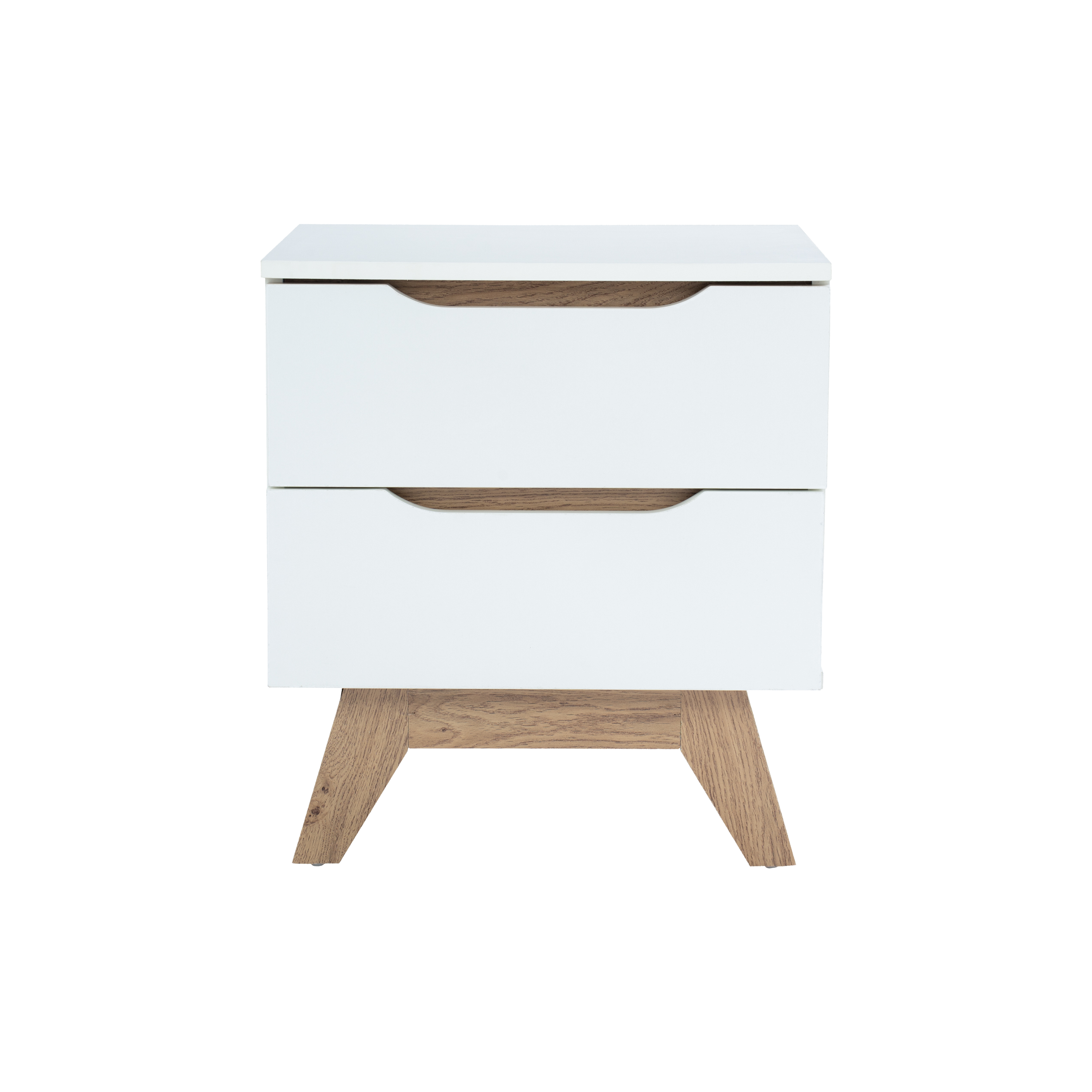 (As-is) Miah Bedside Table - Natural, White - 2