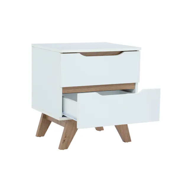 (As-is) Miah Bedside Table - Natural, White - 2 - 16