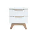 Miah Bedside Table - Natural, White