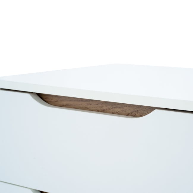 Miah Bedside Table - Natural, White - 11