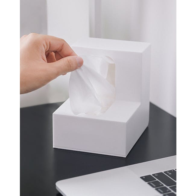Elle Tissue Box - White - 3