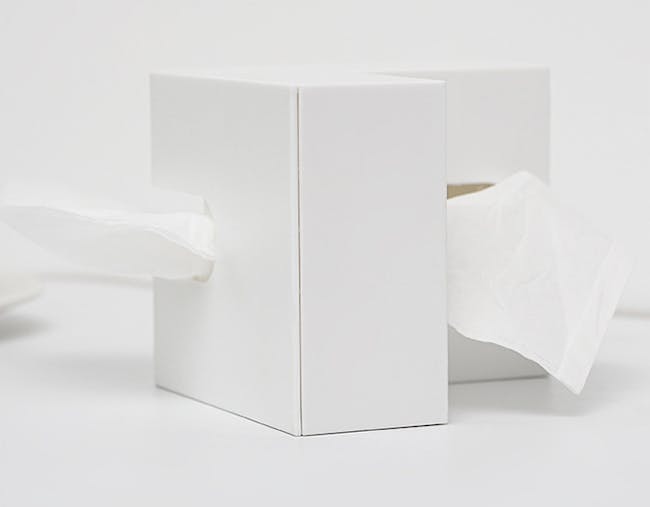 Elle Tissue Box - White - 4