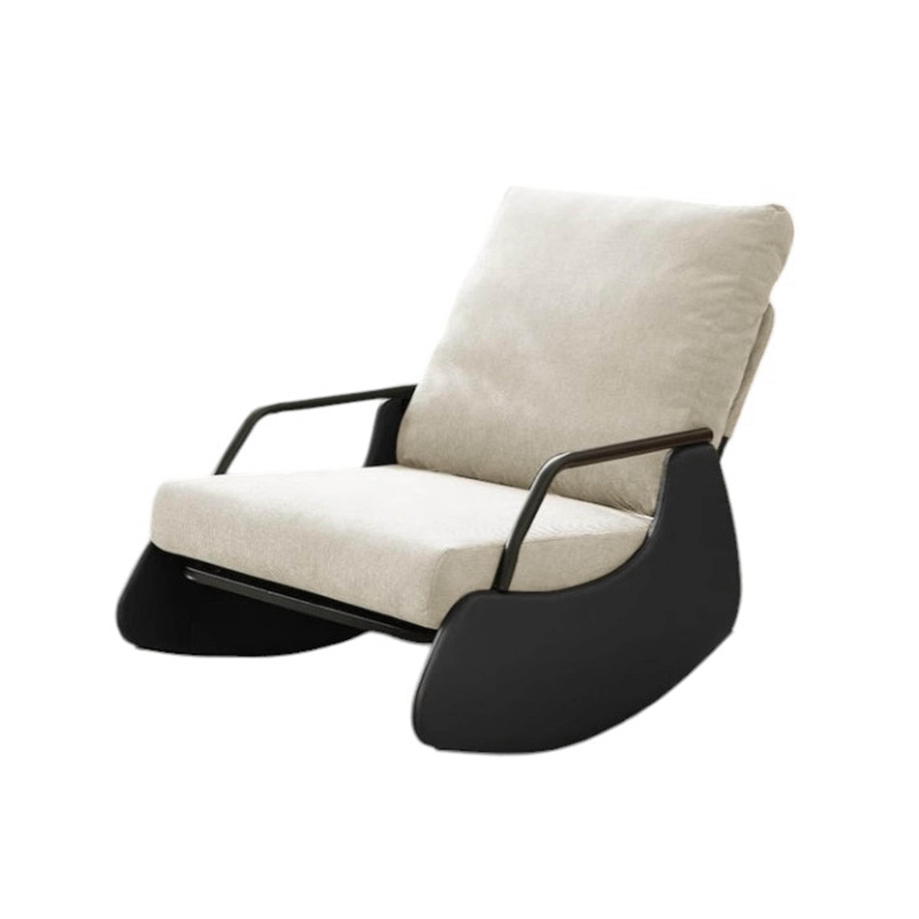 Anisa Adjustable Rocking Lounge Chair with Footrest - Black