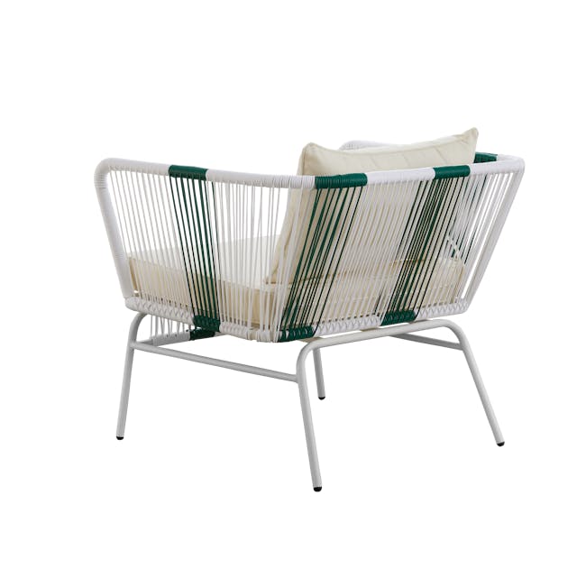 Beckett Outdoor Armchair - White, Green - 5