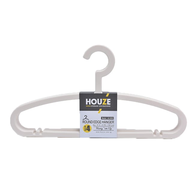 HOUZE Round Edge Hanger (Set of 4) - Bottega White - 0