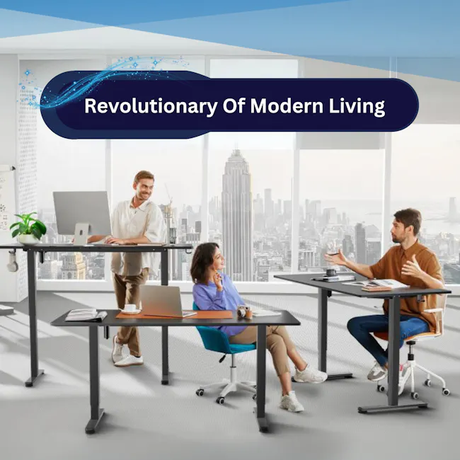 ARDEN FlexiLift Adjustable Table (2 Sizes) - 9 - Modern workspace, collaborative environment, open office, virtual meeting