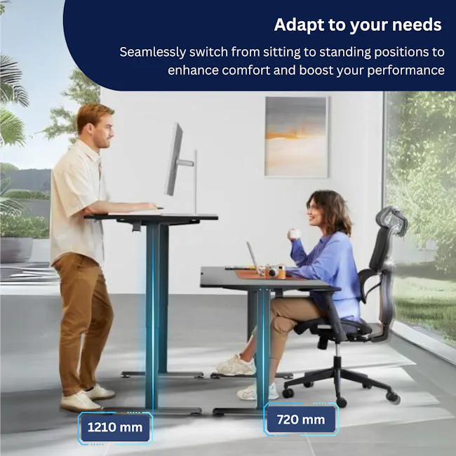ARDEN FlexiLift Adjustable Table (2 Sizes) - 10 - Seamlessly switch from sitting to standing positions to enhance comfort