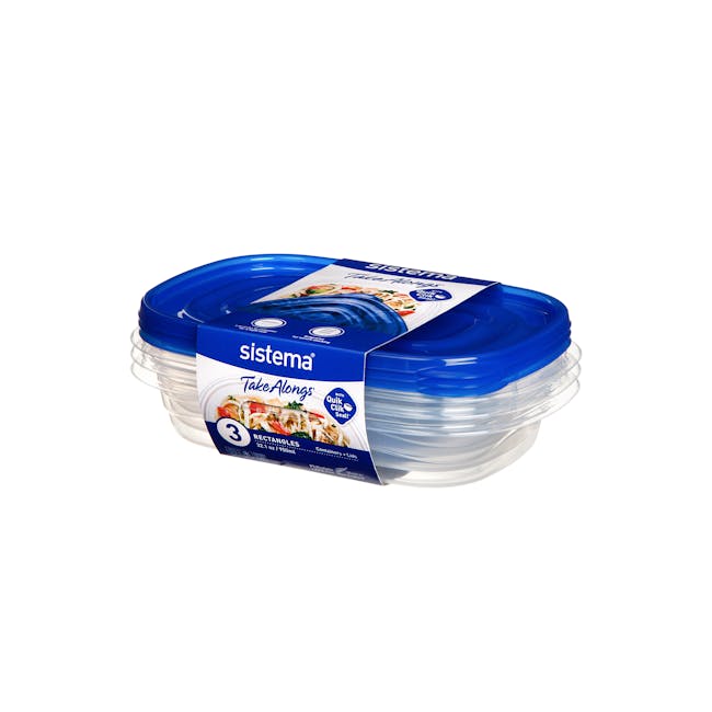 Sistema TakeAlongs 950ml Rectangle Container (Pack of 3) - 0