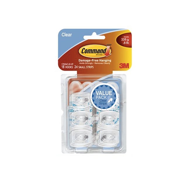 Command™ Clear Hooks with Clear Strips - Mini - 2