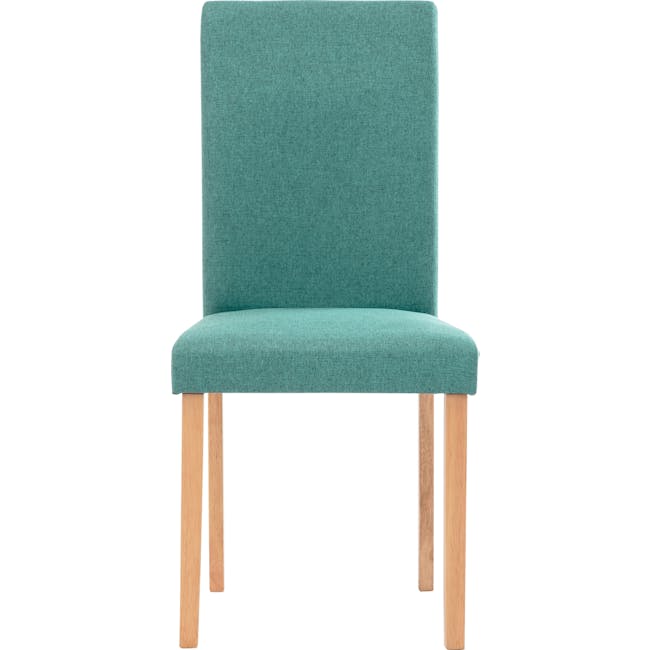 Dahlia Dining Chair - Natural, Emerald (Fabric) - 1