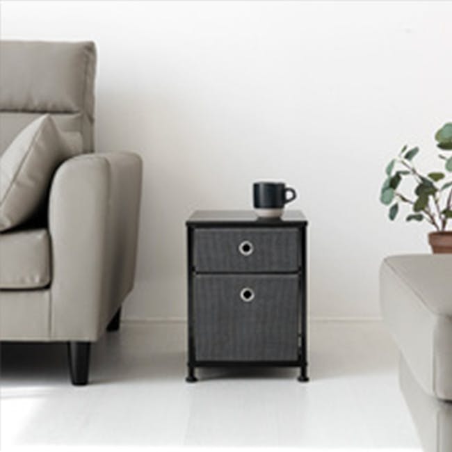 Noven Bedside Table - Dark Grey - 5