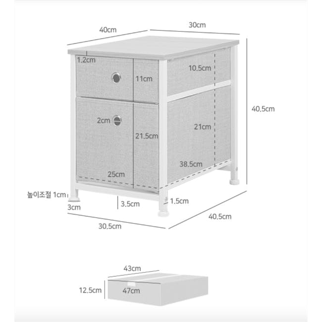 Noven Bedside Table - Dark Grey - 3
