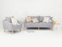 Hana 2 Seater Sofa with Hana Armchair - Light Grey - 2