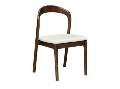 (As-is) Camry Dining Chair - Walnut, Ivory (Pet Friendly)