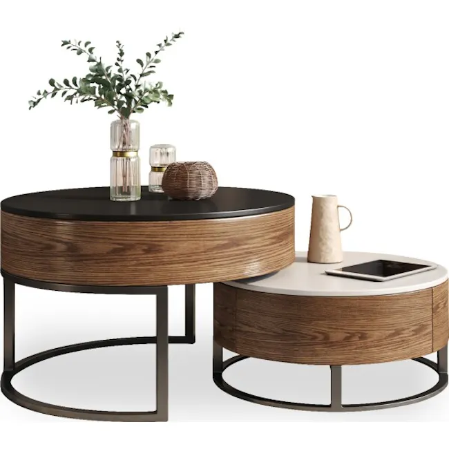 Donati Coffee Table - Walnut, 66cm Dia - 1