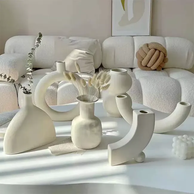 Ripple Nordic Vase - Cream - 1